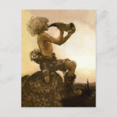 ジョン・バウアーの「小さな羊飼い」の水色 ポストカード (正面)