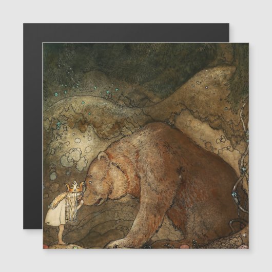 ジョン・バウアーの「彼女はクマにキスをした」 マグネット招待状 (正面/裏面)