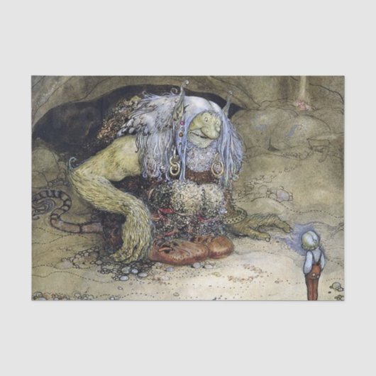 ジョン・バウアー作「少年とトロル」 薄葉紙 (正面)