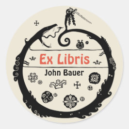 ジョン・バウアー・カール・ドラゴンEx libris CC1032 ラウンドシール