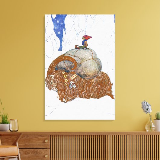 ジョン・バウアー・ザ・クリスマスヤギ・スカンジナビア キャンバスプリント (インサイチュ (リビング))