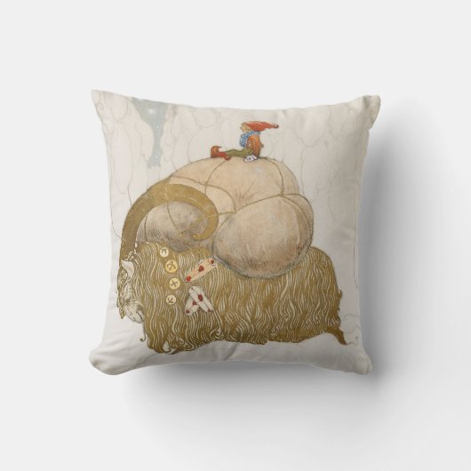 ジョン·バウアー·ジュルボック·クリスマス·ヤギ·ヴィンテージ·アート クッション (正面)