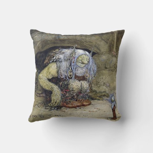 ジョン・バウアー「トロールと一緒の男の子」 クッション (裏面)