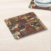 ジョン・ファルターによるニューヨーク市の鳥瞰図 スクエアペーパーコースター (アングル)