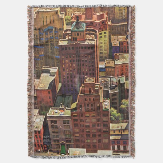 ジョン・ファルターによるニューヨーク市の鳥瞰図 スローブランケット (正面縦)