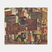 ジョン・ファルターによるニューヨーク市の鳥瞰図 フリースブランケット (正面(横))