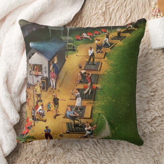 ジョン・ファーターによるゴルフ練習場 クッション (ブランケット)