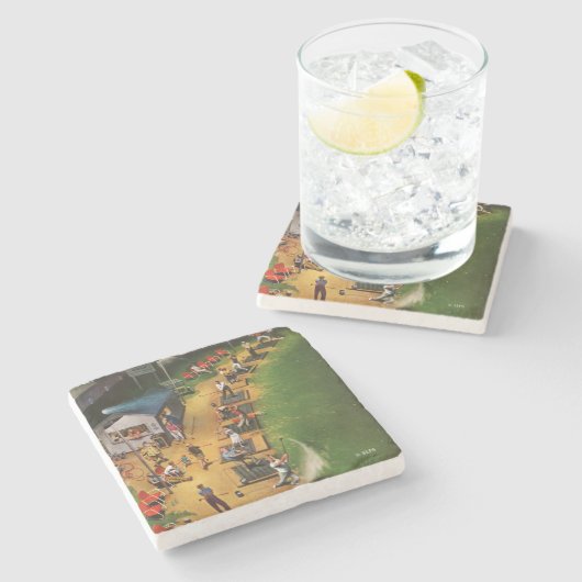 ジョン・ファーターによるゴルフ練習場 ストーンコースター (横)