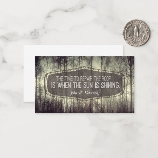 ジョン・フィッツジェラルド・ケネディ感動的引用文修理 ノートカード (正面/裏面インサイチュ)