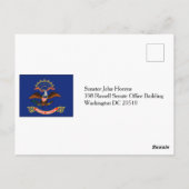 ジョン・ホヴェル上院議員 ポストカード (裏面)