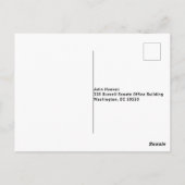 ジョン・ホヴェル上院議員 ポストカード (裏面)