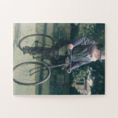 ジョン・ボイド・ダンロップ 自転車に乗る 1915年頃 色再現 ジグソーパズル (横)