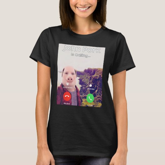 ジョン・ポークが電話に出ている Tシャツ (正面)