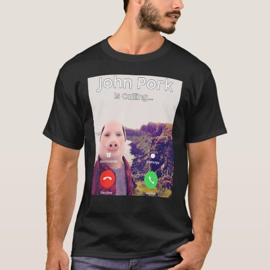 ジョン・ポークが電話に出ている Tシャツ (正面)