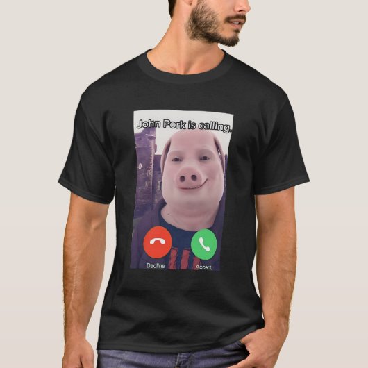 ジョン・ポークが電話に出ている Tシャツ (正面)
