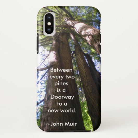 ジョン・ミュアの名言とレッドウッドの木 Case-Mate iPhoneケース (裏面)