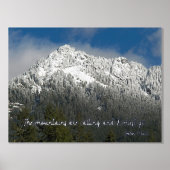 ジョン・ミュアの言葉　雪の山の景色 箔ポスター (正面)