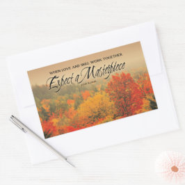 ジョン・ラスキン感動的引用文「最高傑作」 長方形シール