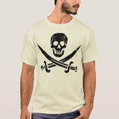 ジョン・ラッカム(カリコ・ジャック)海賊旗ジョリーロジャー Tシャツ (正面)