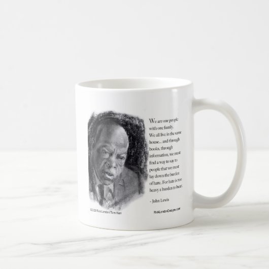 ジョン・ルイスの美しい肖像画の引用 コーヒーマグカップ (右)