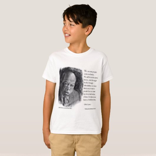 ジョン・ルイス 引用 美しい肖像画  Tシャツ (正面フル)