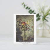 ジョン・巡査によるガラスの花瓶の勉強の花 ポストカード (スタンド正面)