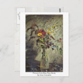 ジョン・巡査によるガラスの花瓶の勉強の花 ポストカード (正面/裏面)