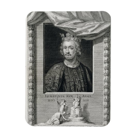 ジョン(1167-1216)1199年のイギリス王、彫刻 マグネット (縦)