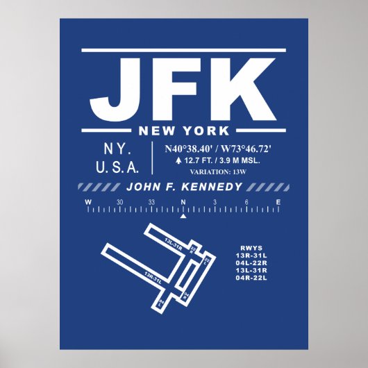 ジョン・F・ケネディ国際的空港JFK ポスター (正面)