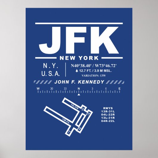 ジョン・F・ケネディ国際空港 JFK ポスター (正面)