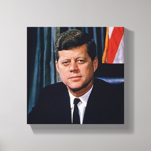 ジョン・F・ケネディ大統領ポートレートJFK 35th 8x8 キャンバスプリント (正面)