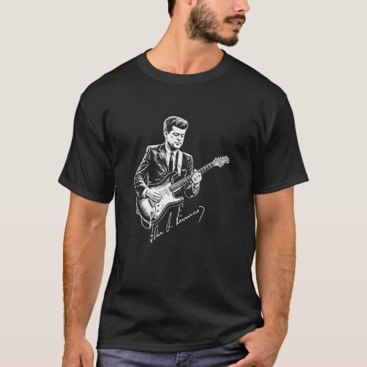 ジョン・F・ケネディ エレキギター シグネチャー Tシャツ (正面)
