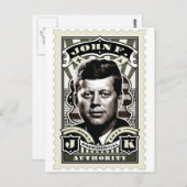 ジョン・F・ケネディ・ヴィンテージ・スタンプ・アート ポストカード (正面/裏面)