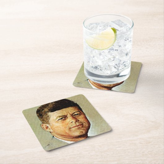 ジョン・F・ケネディINメモリアム2 スクエアペーパーコースター (インサイチュ)