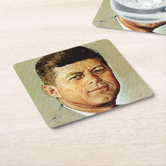 ジョン・F・ケネディINメモリアム2 スクエアペーパーコースター (アングル)