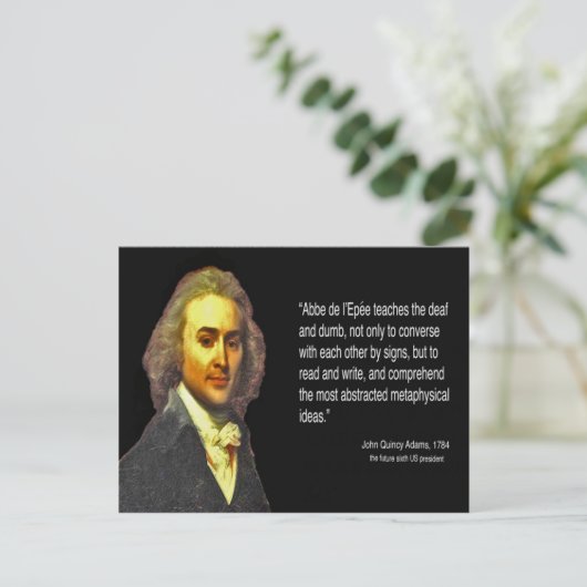 ジョン・Q・アダムス氏がパリのろう学校を訪問 ポストカード (スタンド正面)