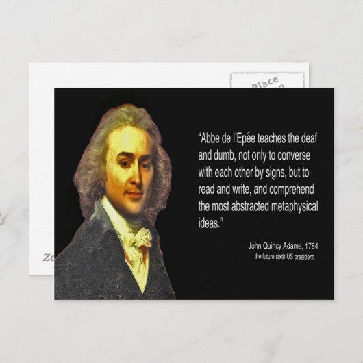 ジョン・Q・アダムス氏がパリのろう学校を訪問 ポストカード (正面/裏面)