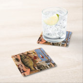 ジョンAtherton著魚釣りの静物画 スクエアペーパーコースター (インサイチュ)