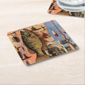 ジョンAtherton著魚釣りの静物画 スクエアペーパーコースター (アングル)