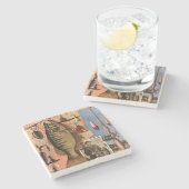 ジョンAtherton著魚釣りの静物画 ストーンコースター (横)