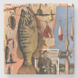 ジョンAtherton著魚釣りの静物画 ストーンコースター