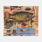 ジョンAtherton著魚釣りの静物画 フリースブランケット (正面(横))
