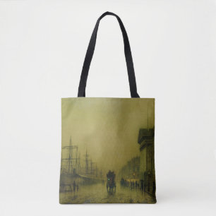 ジョンAtkinson Grimshaw リヴァプールの波止場の習慣H トートバッグ