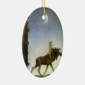 ジョンBauerによってオオシカおよびプリンセスTuvstarrを跳躍させて下さい セラミックオーナメント (右)