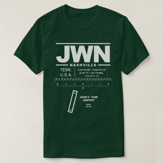 ジョンC.チューンエアポートJWN Tシャツ (デザイン正面)