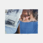 ジョンFケネディ喫煙 フリースブランケット (正面(横))