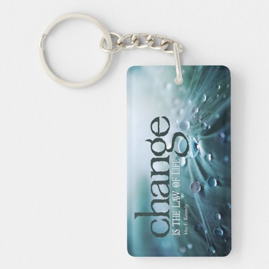 ジョンF.ケネディ感動的引用文「変化」 キーホルダー (正面)