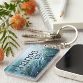 ジョンF.ケネディ感動的引用文「変化」 キーホルダー (正面右)