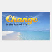 ジョンF.ケネディ感動的引用文「変化」 長方形シール (正面)
