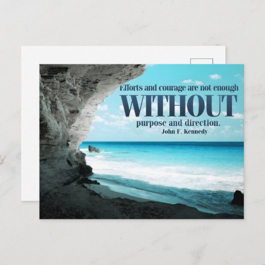 ジョンF.ケネディ感動的引用文「目的」 ポストカード (正面/裏面)